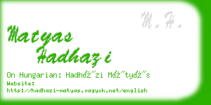 matyas hadhazi business card